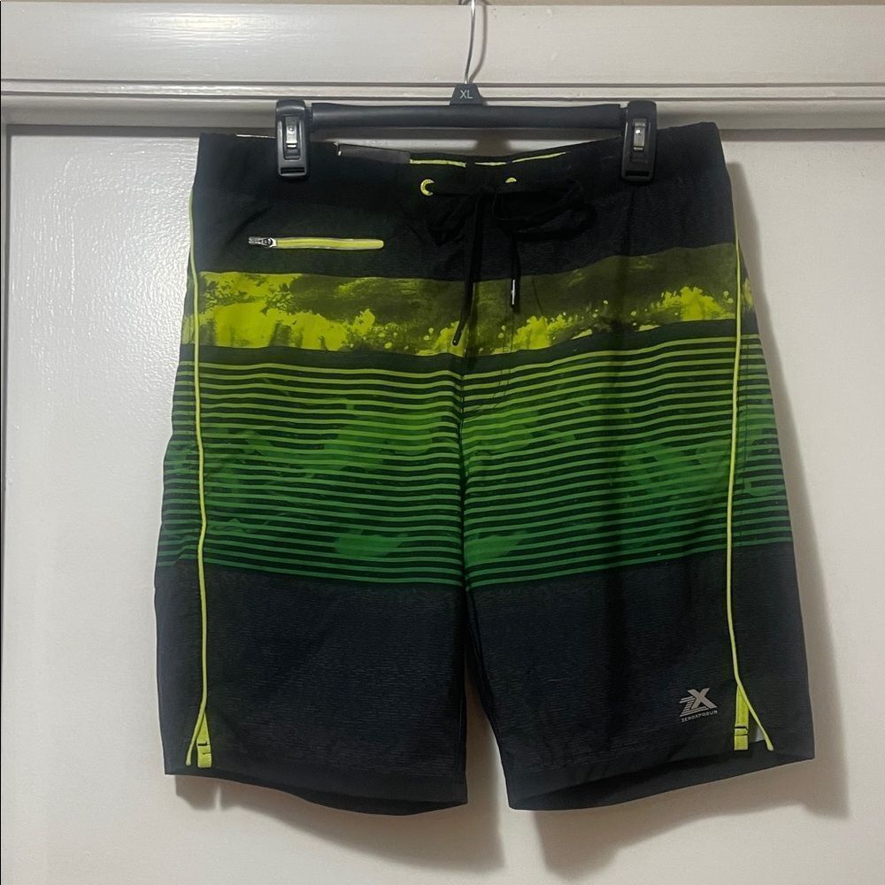 ZeroXposur Black and green swim trunks and WT size medium